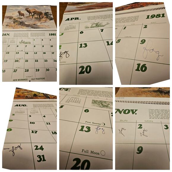 1980s Vintage Remington Dupont Calendar Lot of 3 Hunting & Wildlife Memorabilia - Picture 9 of 10